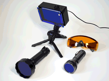 GFP用広範囲照射LEDライト・オレンジゴーグルセット